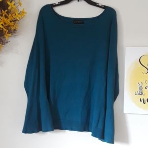 Lane Bryant Teal Sweater with Trumpet Sleeves